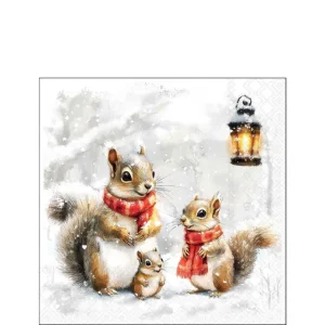 Ambiente 20 servetten 'Squirrel family'  25 cm